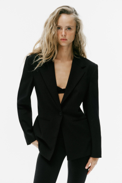 ZARA БЛЕЙЗЕР ОВЕРСАЙЗ С ШЛИЦЕЙ СЗАДИ, ЧЕРНЫЙ