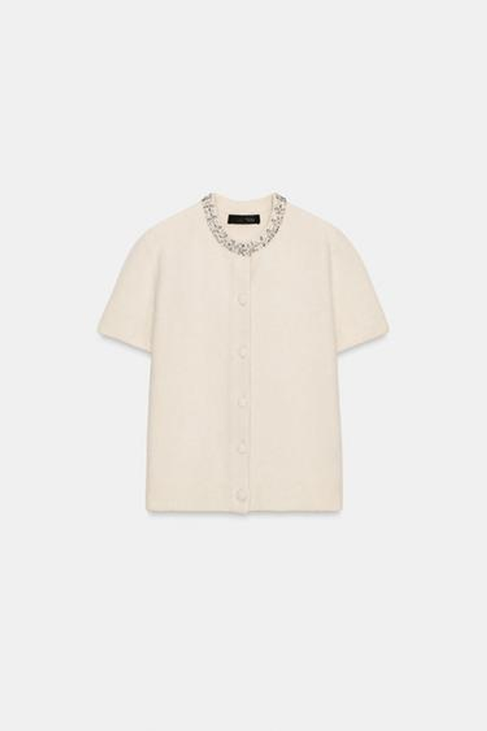 Шерстяной пиджак с камушками на воротнике - ZARA