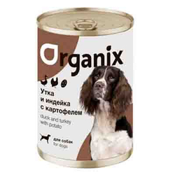 ORGANIX Консервы для собак Утка, индейка, картофель, 400гр
