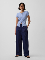 Поплиновые легкие бочкообразные брюки - GAP