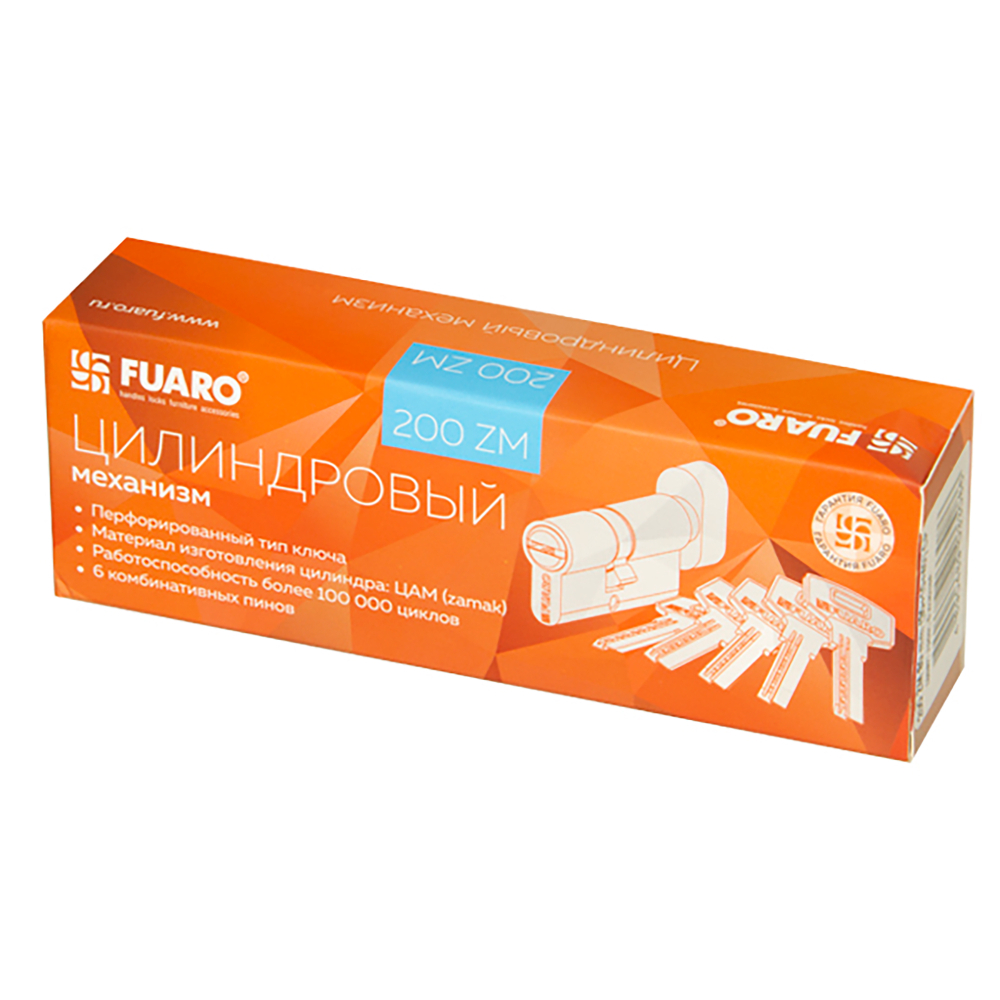 Цилиндровый механизм (200 ZM/80) 2000ZMKnob80(30+10+40) CP хром 5Key с вертушкой