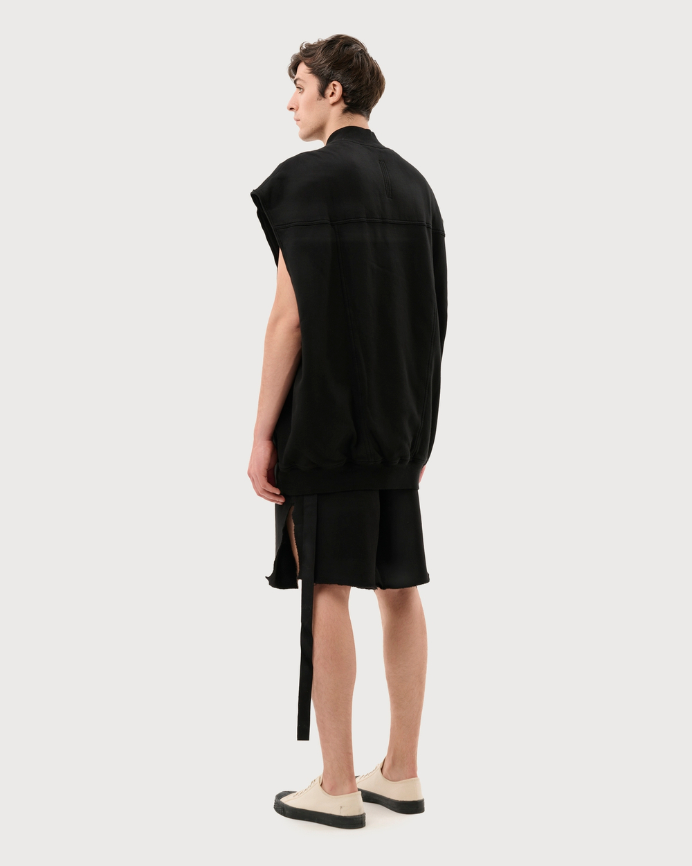 RICK OWENS DRKSHDW ШОРТЫ ИЗ ФЕЛЬПЫ ЧЕРНЫЕ LIDO LONG  BOXERS