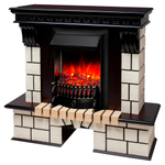 Каминокомплект Real Flame Stone STD AO с очагом Fobos Lux Black (без пульта)