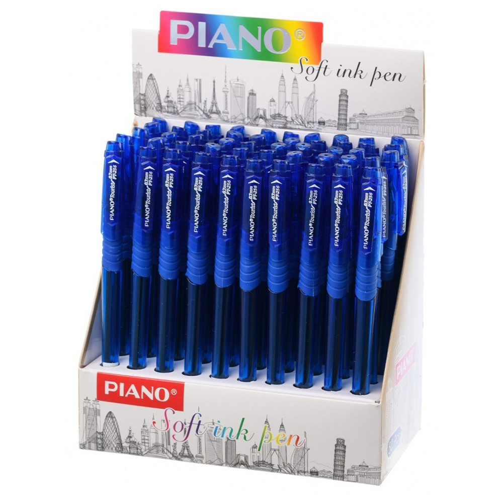 Ручка шариковая, масляная, Piano, синие чернила, серия "Piano Tourist", 50 шт