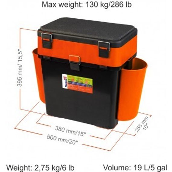 Ящик зимний Helios "FishBox" (19л) оранжевый