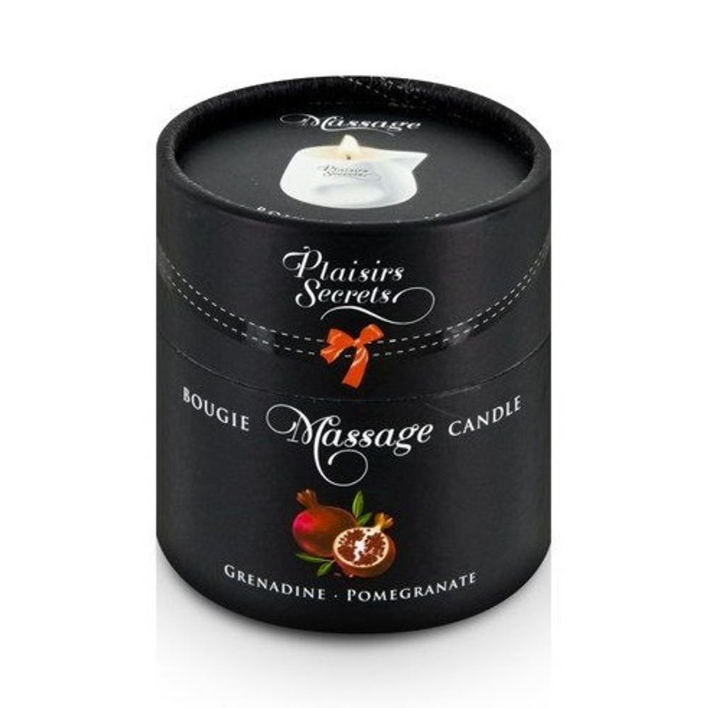 Массажная свеча с ароматом граната Plaisir Secret Bougie de Massage Gourmande Grenadine 80мл