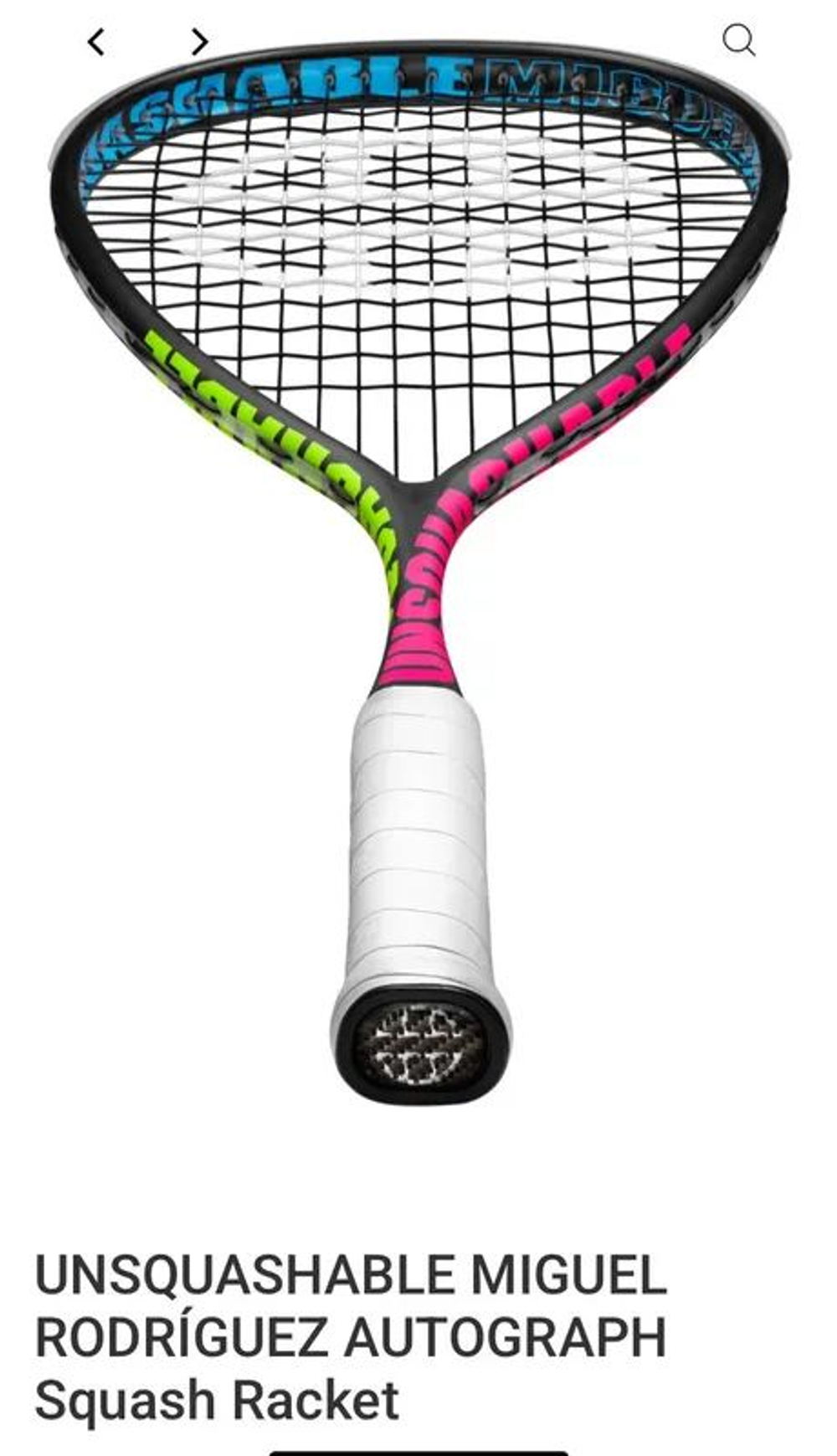 UNSQUASHABLE, MIGUEL RODRIGUEZ ONE20 LIMITED EDITION, 120g, Squash Racket