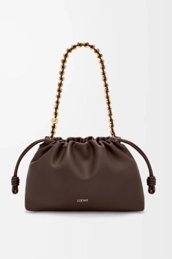 Loewe Сумка Flamenco среднего размера из мягкой кожи ягненка наппа, темно-каштановый