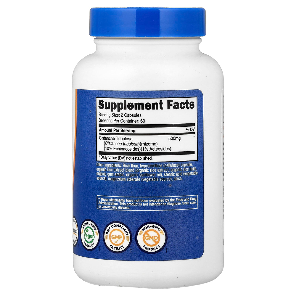Nutricost, цистанхе (Cistange Tubulosa), 120 капсул (250 мг в 1 капсуле)