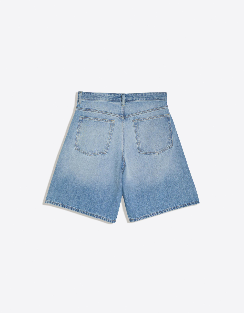 Женские джинсовые шорты-бермуды с поясом на запахе - BERSHKA