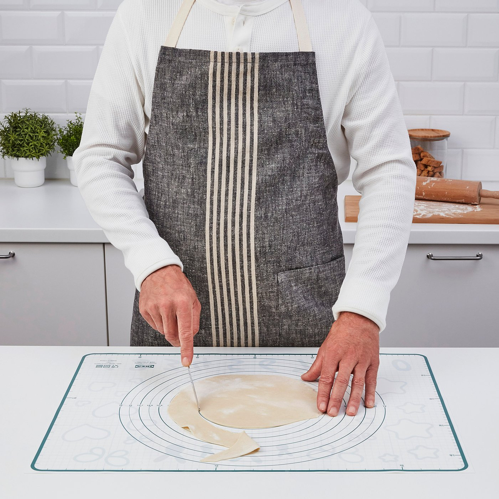 IKEA BAKTRADITION  (ИКЕА БАКТРАДИТИОН)  -  Силиконовый коврик - белый/бирюзовый 61х46 см