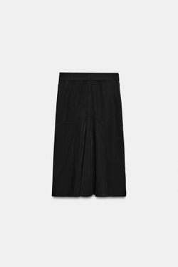 ZARA ЮБКА МИДИ КАРГО С РЕМНЕМ — ZW COLLECTION, ЧЕРНЫЙ