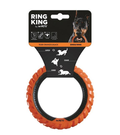 Игрушка для собак кольцо Ring King Одинарное, черный/оранжевый 12.7x12.7x2.2см MPets, Арт.10660599