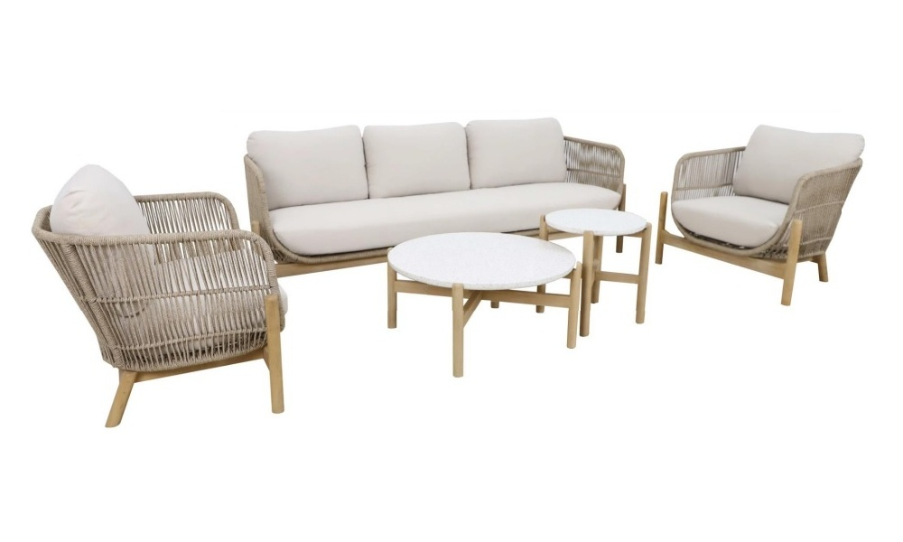 Диванная группа из тика Joygarden ТАЛАРА L, Natural Teak, бежевый