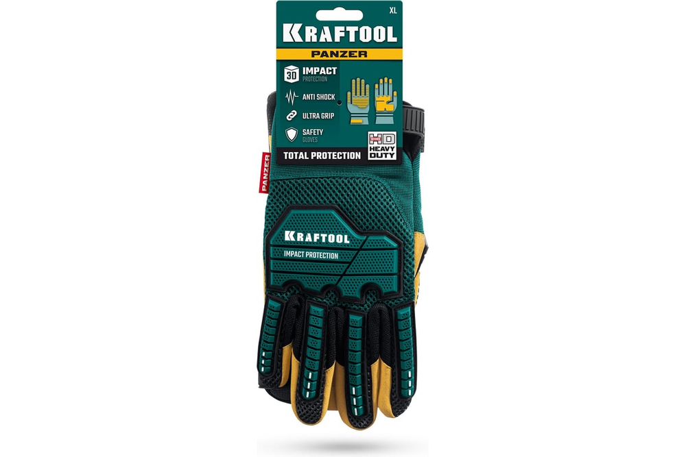 Профессиональные комбинированные перчатки KRAFTOOL Panzer р XL (10), виброзащита 11298-XL