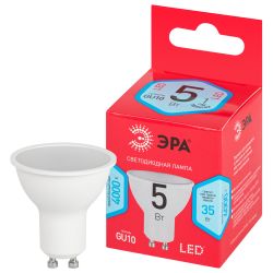 Лампа светодиодная ЭРА RED LINE LED MR16-5W-840-GU10 R 5Вт софит нейтральный белый свет GU10 | Лампы cветодиодные Точечные (Софиты) (MR, PAR)