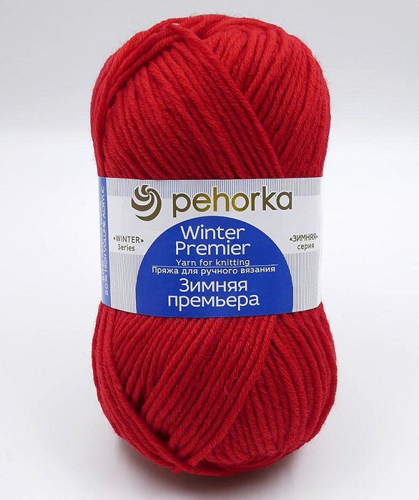 Пряжа Пехорка Зимняя премьера / уп.10 мот. по 100 г, 150 м, цв.006 красный
