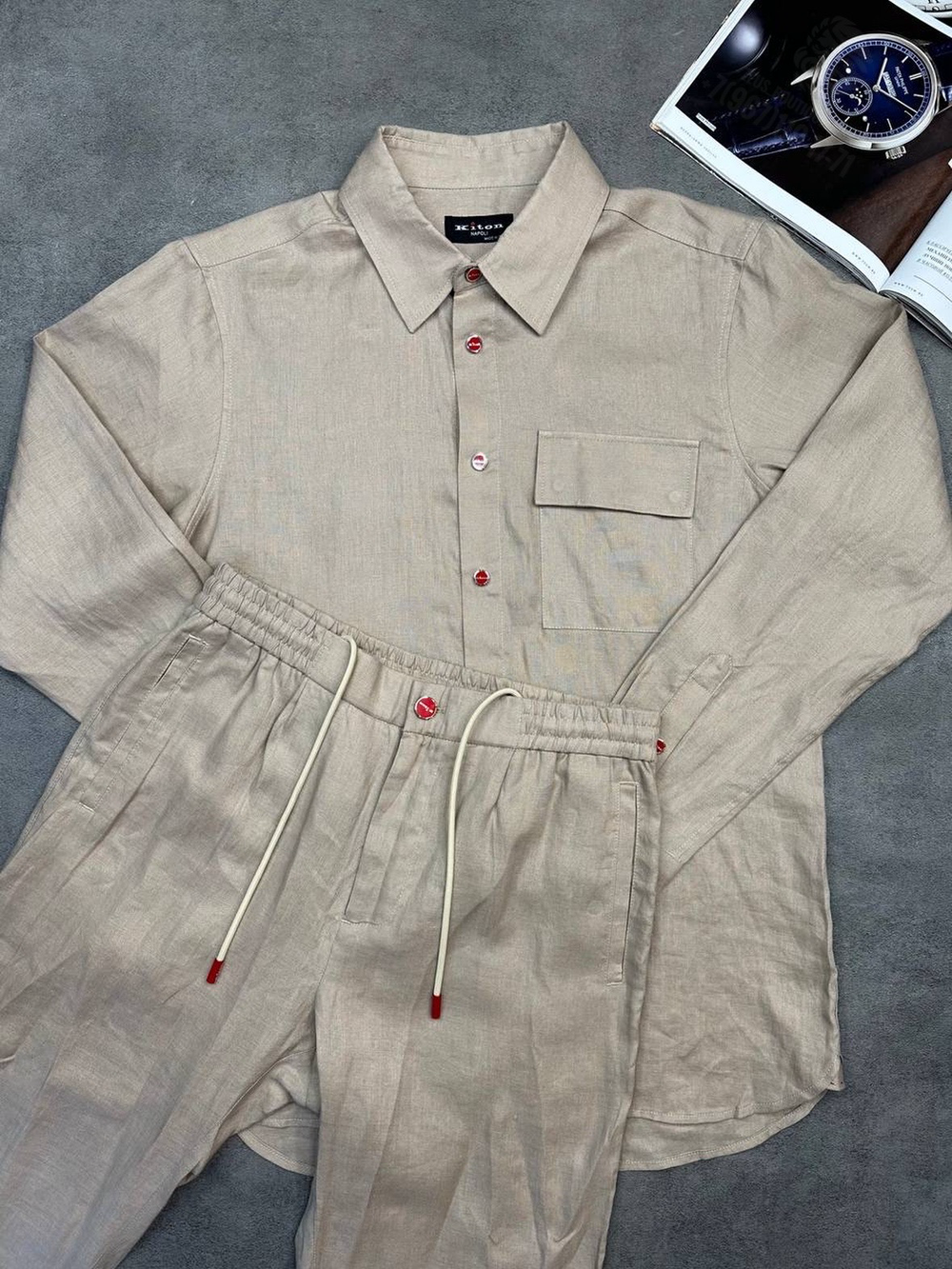 Льняной костюм Kiton