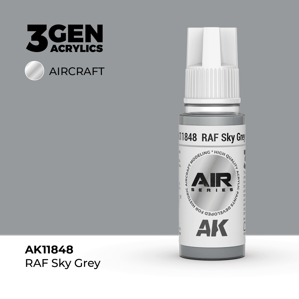 Акриловая краска AK Interactive RAF Sky Grey 3GEN AIR, 18мл