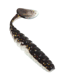 Приманка ZUB-SHAD  90мм(3,5")-5шт, (цвет 030) черный верх - натурал низ