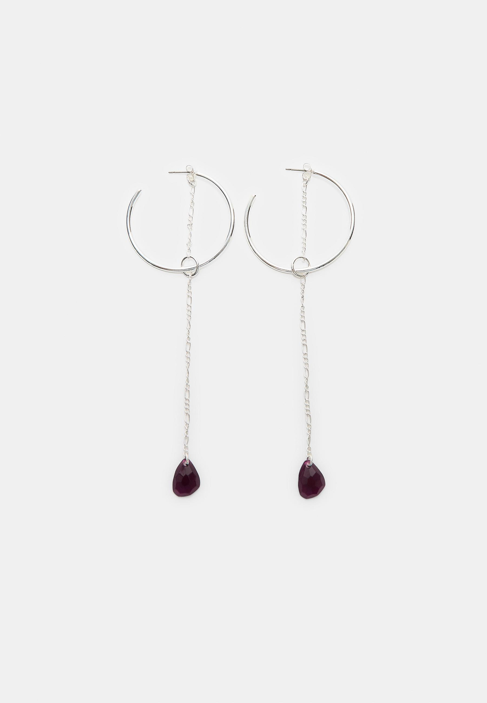 STRADIVARIUS Серьги-кольца из бисера, серый