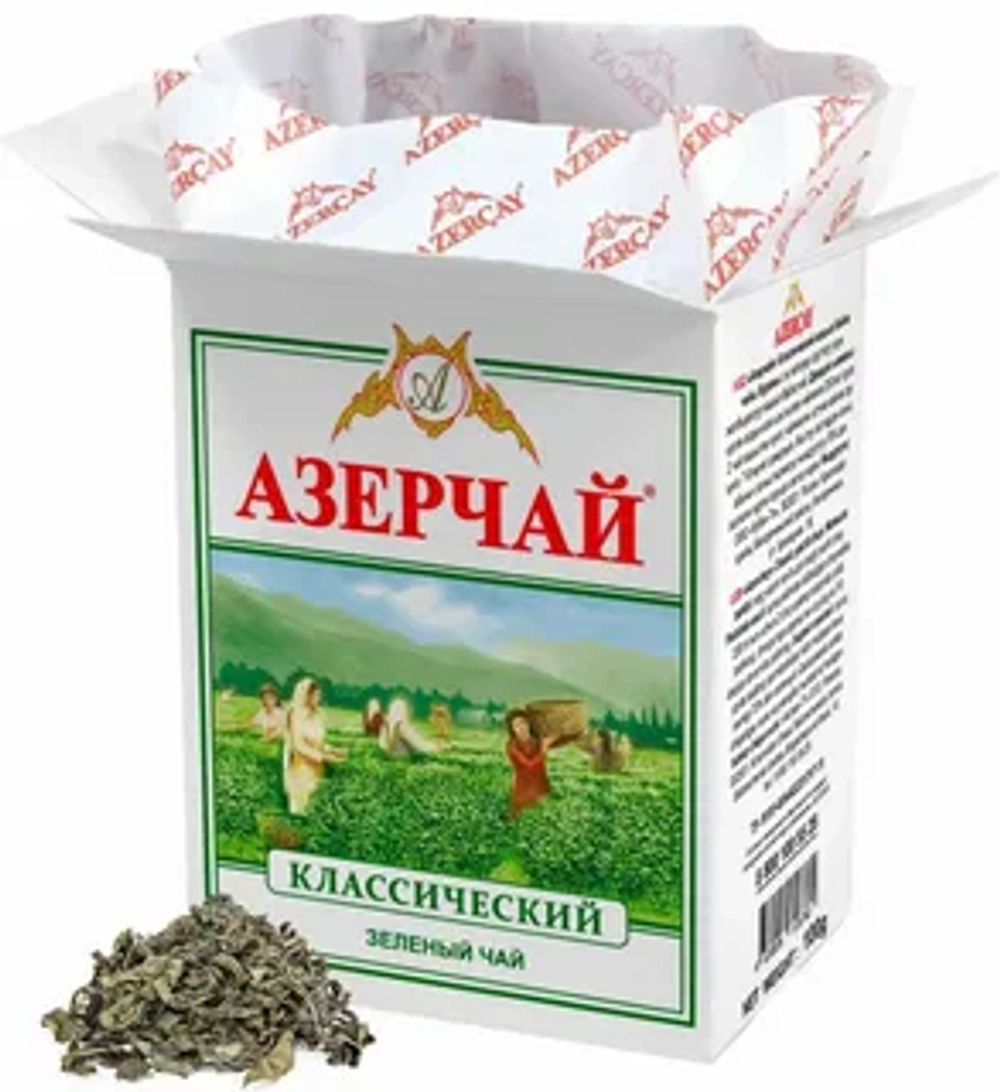 АЗЕРЧАЙ чай зеленый байховый 100г.
