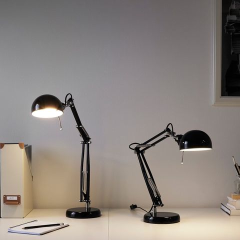 Настольный светильник IKEA FORSA (ФОРСА), Черный, 35 см
