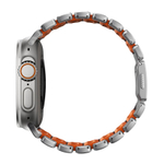 Ремешок Nomad Stratos Band FKM для Apple Watch 45/46/49 мм Natural Titanium Ultra Orange