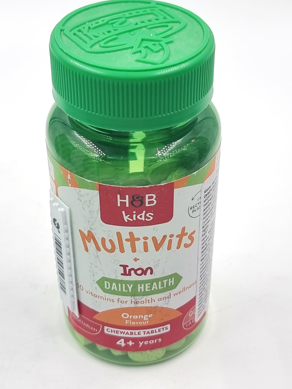 Holland & Barrett детские витамины 4+ (10 витаминов и железо) 90 жевательных таблеток с апельсиновым вкусом (из Литвы)