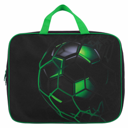 Папка на молнии с ручками BRAUBERG KIDS А4, 1 отделение, полиэстер, 80мм, Green ball, 272123