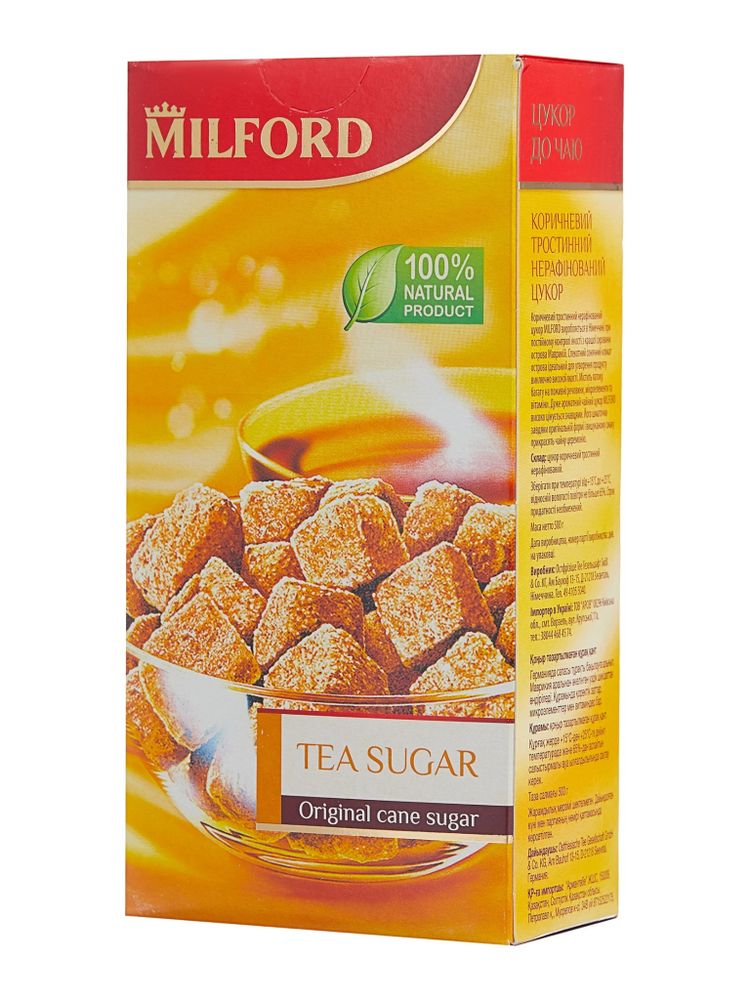 Сахар Milford тростниковый коричневый кусковой 500 г, 2 шт