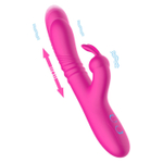 Розовый вибратор-кролик 24,3см с функцией поступательных движений Secwell Rabbit Bunny-Thrusting Vibrating SW2035