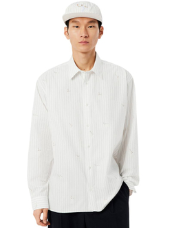 Мужское теннисное поло Lacoste Relaxed Fit Embroidered Cotton - white