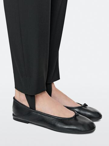 Massimo Dutti Кожаные балетки с узлом, черный