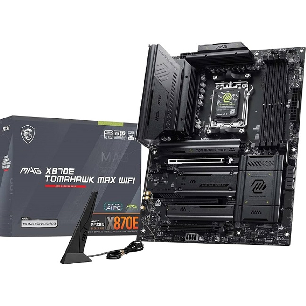 Материнская плата MSI MAG X870E TOMAHAWK MAX WIFI (AM5/AMD X870E/4xDDR5/3xPCI-Ex16/4xM.2/SB/Wi-Fi/BT/GLAN/HDMI/ATX)