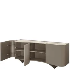 Комод Shelf 200х80х50 см, глянцевая керамика Toscane, матовая эмаль цвета тауп