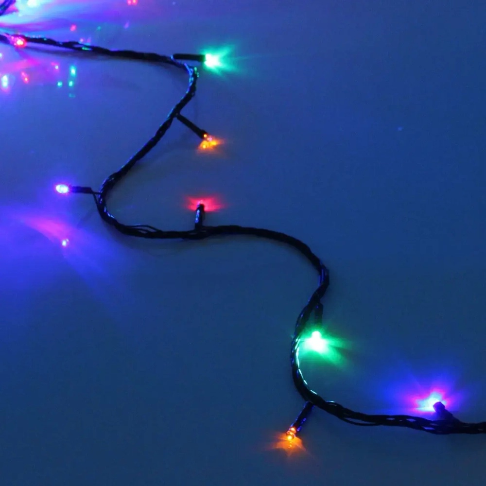 Гирлянда для дома 24м 280 ламп LED зелен.пров.,8 реж, IP-20, Мультицвет (возможность соединения)