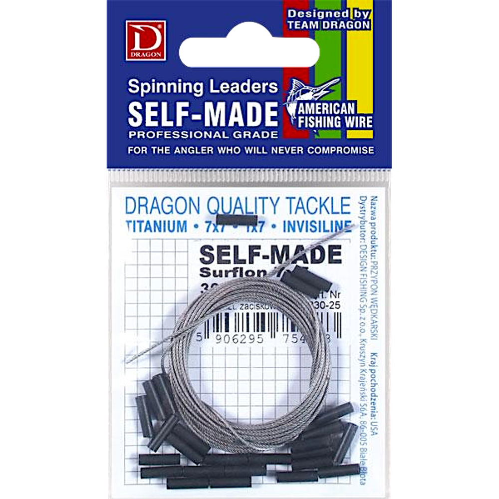Поводковый материал Dragon Self-Made 7x7 Surflon AFW-51-206-25  6кг 2.5м+25шт. обжим. труб.