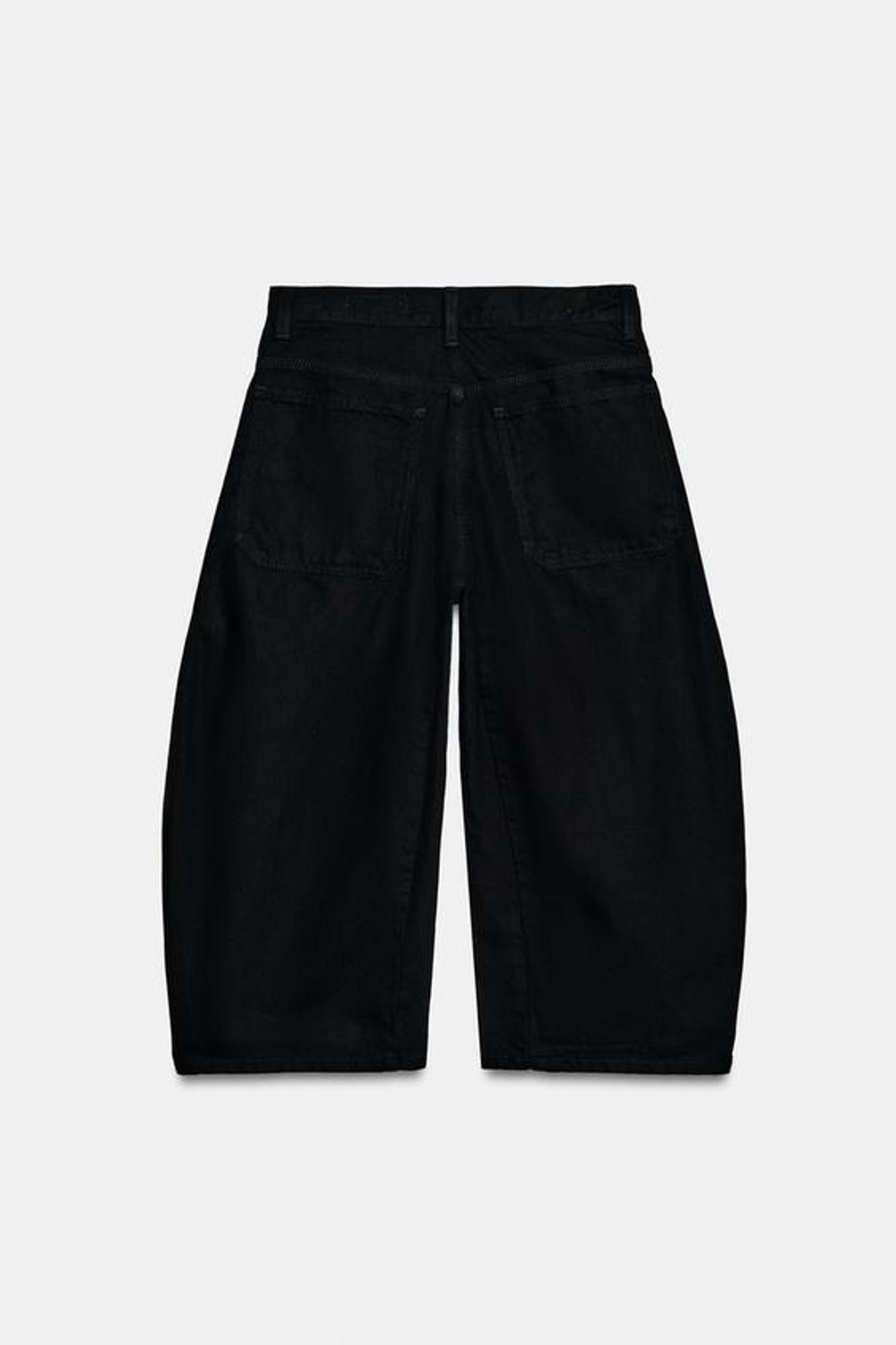 ZARA ДЖИНСОВЫЕ ШОРТЫ CARROT СО СРЕДНЕЙ ПОСАДКОЙ — ZW COLLECTION, ЧЕРНЫЙ