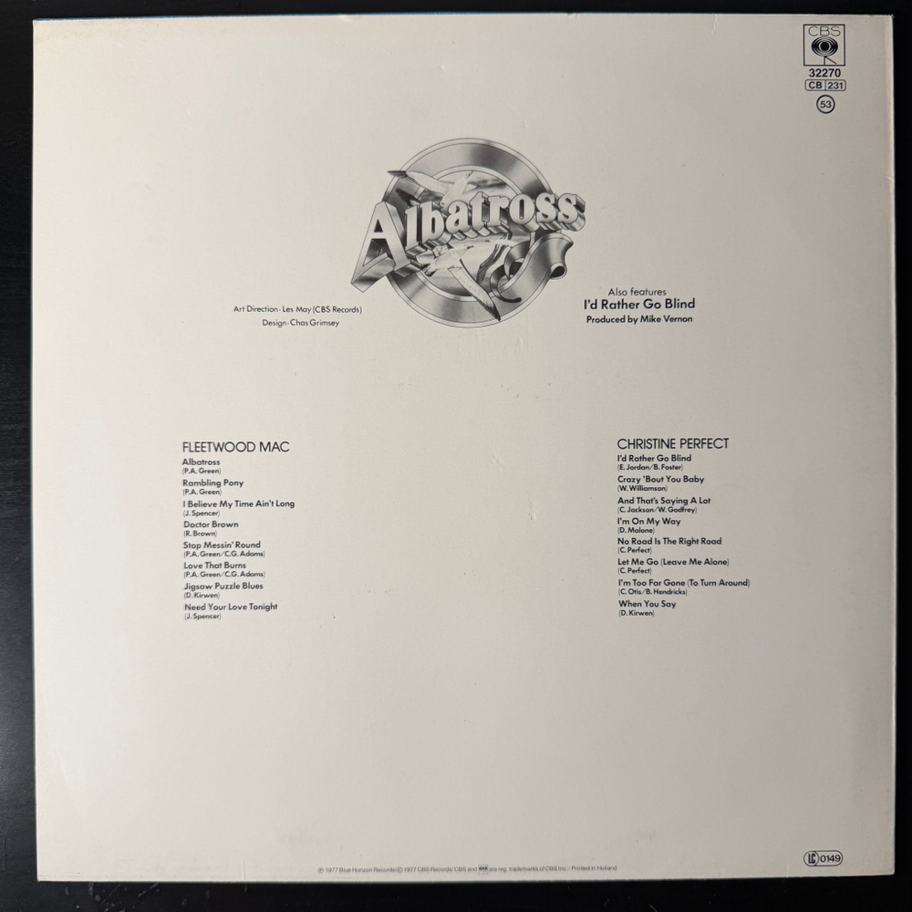 Fleetwood Mac And Christine Perfect – Albatross (Голландия 1984г.) Т