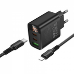 Зарядное устройство на Lighting Borofone BA98A PD30W LCD (black)