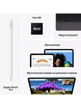11" Планшет Apple iPad Air 11 2024 M2, 1 ТБ, Wi-Fi + Cellular, purple