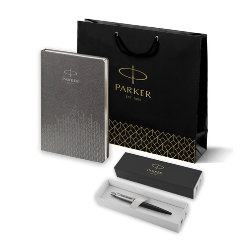 Подарочный набор: Шариковая ручка Parker Jotter + ежедневник, серый