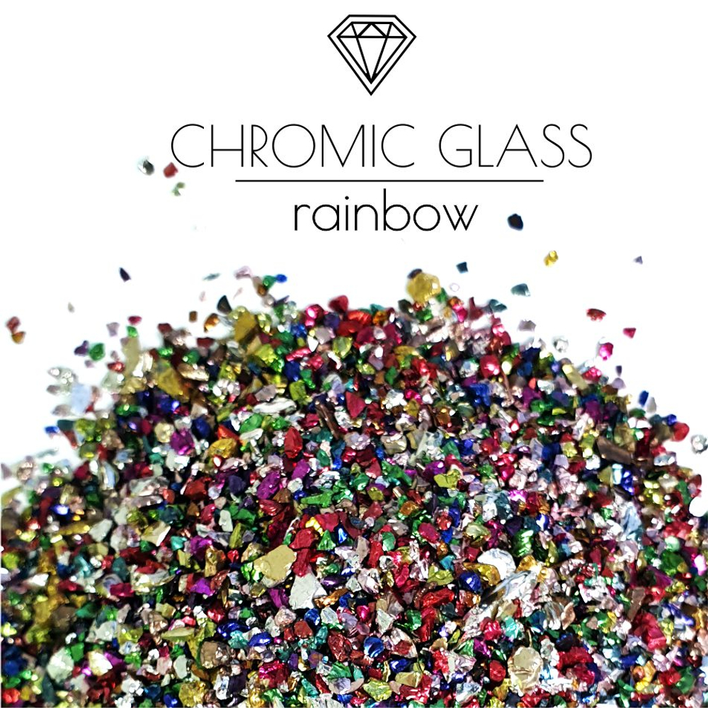 Стеклянная крошка Chromic Glass, Rainbow, 100гр