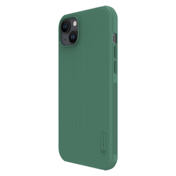 Усиленный чехол зеленого цвета (Deep Green) от Nillkin c поддержкой зарядки MagSafe для iPhone 15, серия Super Frosted Shield Pro Magnetic Case
