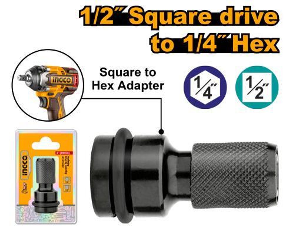 Переходник для гайковерта 1/2 на 1/4 INGCO ABH60501 INDUSTRIAL