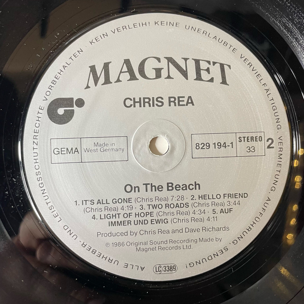 Винтажная виниловая пластинка LP Chris Rea On The Beach (Германия 1986) Lucky Day