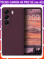 Мягкий Soft Touch чехол из силикона для TECNO CAMON 40 PRO 5G (не 4G) с бархатной подкладкой