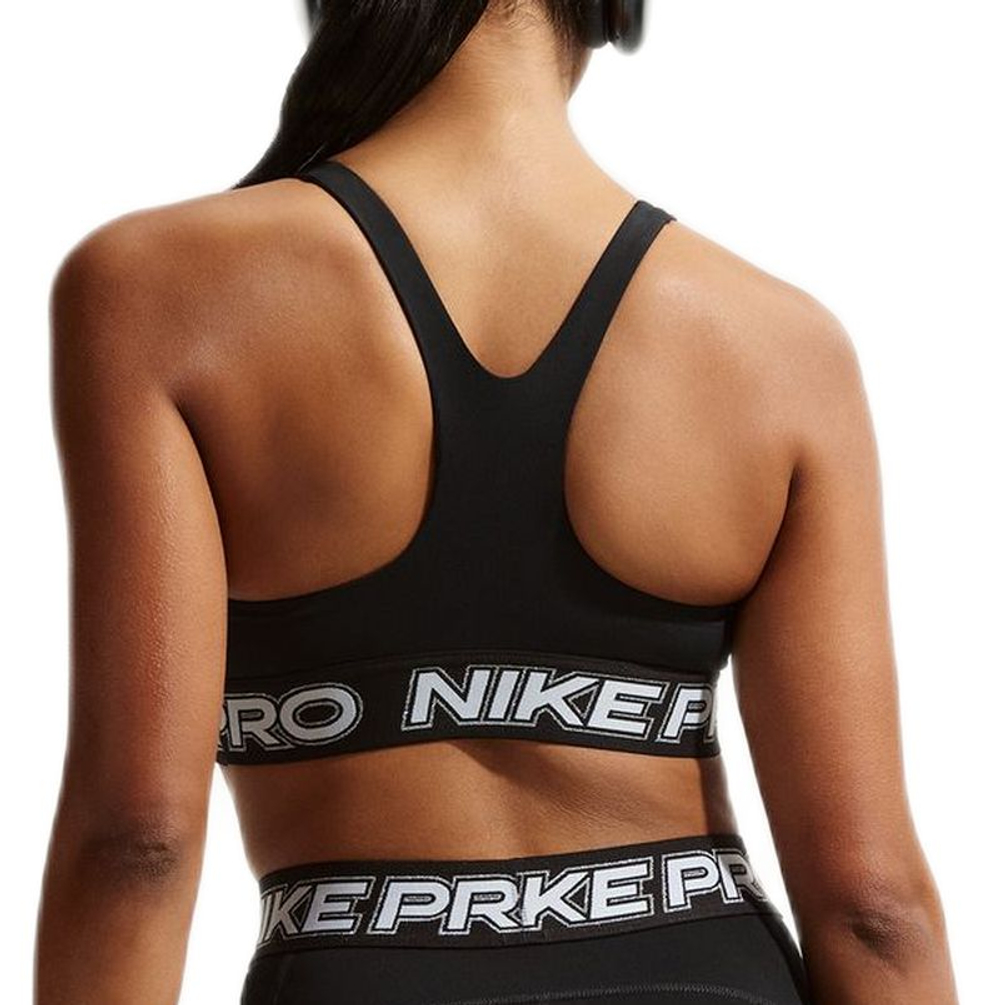 Спортивный бюстгальтер Nike Pro Light Support Non-Padded Sports — black/white/metallic silver