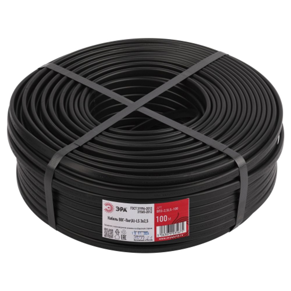 Кабель ЭРА ВВГ-Пнг(А)-LS 3х2,5(N,PE) 100м | Электротовары